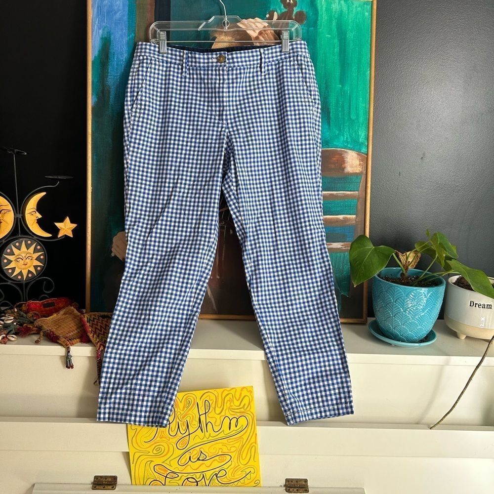 Talbots Petite Blue and White Checkered Cropped Pants 6P - Picture 15 of 16